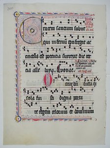 Manuskriptblatt mit Initiale C, aus einem Antiphonar, deutsch, zweites Viertel des 15. Jahrhunderts von Unbekannt