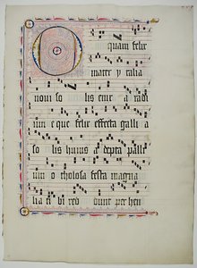 Manuskriptblatt mit Initiale O, aus einem Antiphonar, Deutsch von Unbekannt