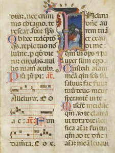 Manuskriptblatt mit König David in einem Initial I, aus einem Psalter von Unbekannt