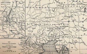 Karte zur Veranschaulichung der Kampagne vor dem Vertrag von Campo-Formio, 1797, 1896 von Unbekannt