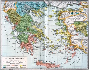 Karte des antiken Griechenlands, 1902
