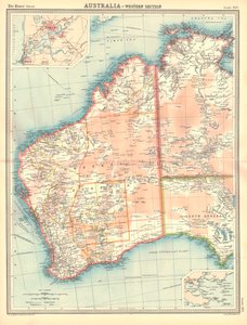 Karte von Australien - Westlicher Abschnitt von Unbekannt
