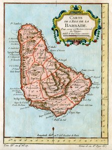 Karte von Barbados, um 1758