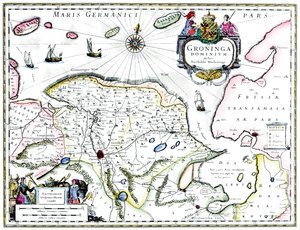 Karte von Groningen, Niederlande, 17. Jahrhundert