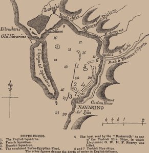 Karte der Bucht von Navarino, Erstes Viertel des 19. Jahrhunderts von Unbekannt