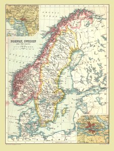 Karte von Norwegen und Schweden, 1902