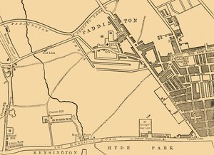Karte von Paddington, 1815, ca. 1876