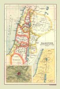 Karte von Palästina, zeigt die Aufteilung in Stämme, 1902 von Unbekannt