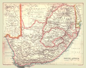 Karte von Südafrika, 1902