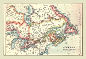 Karte des Dominion of Canada, östliche Provinzen, 1902