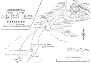 Karte des Marsches nach El Teb, 28.-29. Februar 1884, ca. 1881-85