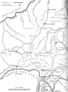 Karte des Kriegsschauplatzes im Transvaal, ca. 1880