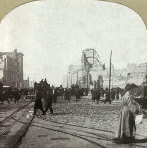 Market St. vom Fährterminal - Chronicle und Call Gebäude in der Ferne, 1906
