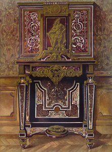 Marketerie-Schrank mit Dekoration in vergoldeter Bronze, von André Charles Boule, 1903