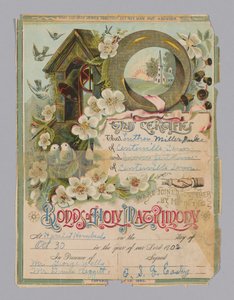 Heiratsurkunde von Luther Miller Pulce und Irene Jenkins, 30. Oktober 1902 von Unbekannt