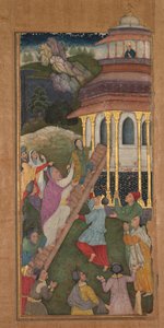 Maria steigt die Treppe zum Tempel hinauf, aus einem Mirat al-quds Spiegel der Heiligkeit..., 1602-1604 von Unbekannt