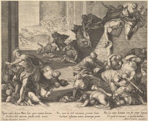 Massaker der Unschuldigen, reduzierte und umgekehrte Kopie nach Aegidius Sadeler, 1600-1629
