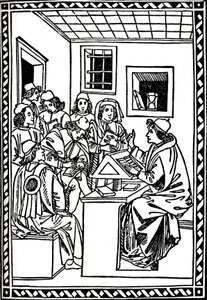 Meister mit seinen Schülern. Christoforo Landino, 1492, 1917 von Unbekannt