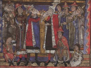 Matthäus und die Vertreter der zwölf Stämme Israels Evangelien, ehemals Dresden Ms. A 94