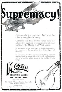 Mazda-Halbwatt-Typ-Elektrolampen-Werbung, 1919 von Unbekannt
