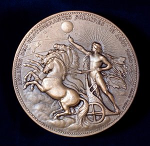 Medaille zur Erinnerung an Pierre Janssen und Norman Lockyer, französische und englische Astronomen, 1868 von Unbekannt