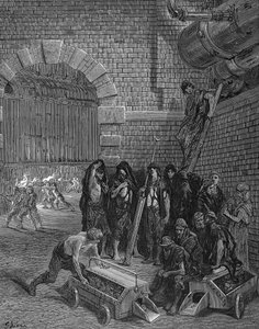 Männer machen eine Pause vom Aufladen der Retorten, Lambeth Gaswerk, 1872