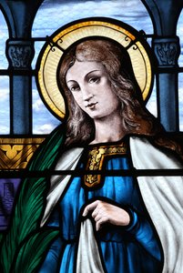 Kirche von Mezilles: Buntglasfenster: Heilige Eliane von Unbekannt