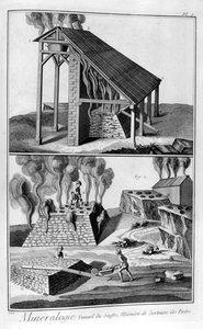 Mineralogie, Schwefelgewinnung aus Pyriten, 1751-1777 von Unbekannt