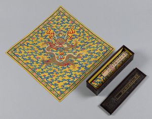 Vermischung von klarem und schlammigem Wasser an der Mündung der Jing- und Wei-Flüsse, 1736-95 von Unbekannt
