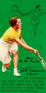 Miss A. M. Yorke - Niedriger Vorhand-Volley, ca. 1935