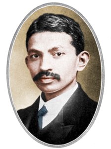 Mohandas Karamchand Gandhi 1869-1948, als junger Mann
