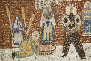 Mosaik, das die Rettung von Moses darstellt, Jerusalem, Israel von Unbekannt
