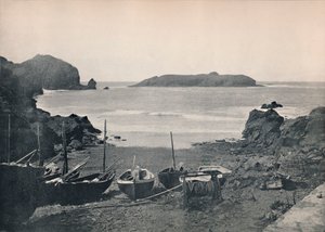 Mullion Cove - zeigt Mullion Island, 1895 von Unbekannt