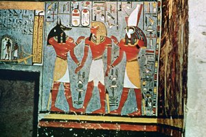 Wandmalerei aus den Gräbern der Adligen, Theben, Luxor, Ägypten von Unbekannt