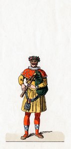 Musiker, Kostümentwurf für Shakespeares Stück, Heinrich VIII., 19. Jahrhundert von Unbekannt