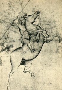 Nackter Mann reitet ein Pferd, frühes 15. Jahrhundert, 1943 von Unbekannt