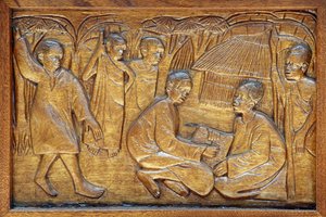 Namugongo-Katholiken-Märtyrer-Schrein, Kampala: Kirchenportalrelief, 20160217, Kampala, Uganda von Unbekannt