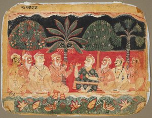 Nanda und die Ältesten, Seite aus einem Bhagavata Purana, um 1525
