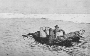 Nansen und Johansen überqueren einen Riss im Eis, 1896, 1928
