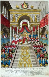 Napoleon Bonaparte wird zum Kaiser Napoleon I. gekrönt, 2. Dezember 1804, 19. Jahrhundert von Unbekannt
