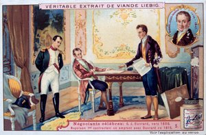 Napoleon verhandelt einen Kredit mit Gabriel Julien Ouvrard, 1815, 19. Jahrhundert von Unbekannt