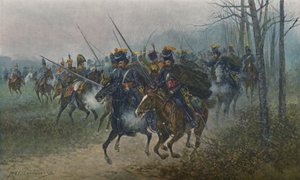Napoleon und sein Stab von Kosaken überrascht