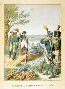 Napoleon und Massena auf der Insel Lobau, Mai 1809, 19. Jahrhundert von Unbekannt