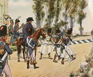 Napoleons Truppen während des Krieges gegen Österreich, Oktober 1805, 1936 von Unbekannt