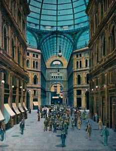 Innenansicht der Galleria Umberto I, Neapel, um 1900 von Unbekannt