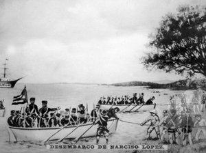 Narciso Lopez landet in Cardenas, 1850, 1920er Jahre von Unbekannt