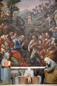 Krippenszene in der Basilika San Martino, Martina Franca, Apulien, Italien
