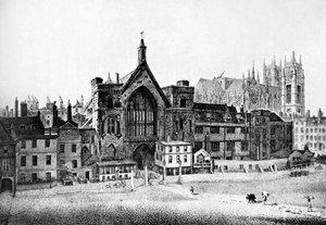 New Palace Yard, Westminster, im 18. Jahrhundert, um 1905 von Unbekannt