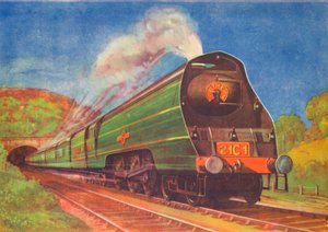 Neuer stromlinienförmiger Express, Merchant Navy, S.R., verlässt den Honiton-Tunnel von Unbekannt
