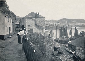 Newlyn - Blick auf das Dorf und den Hafen, 1895